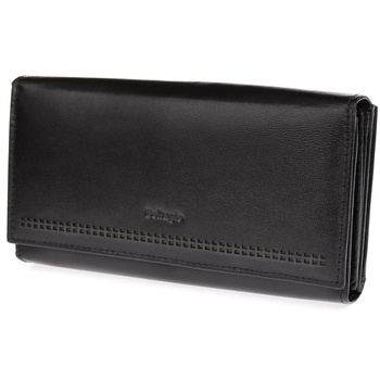 Dwustronny portfel damski skórzany - czarny