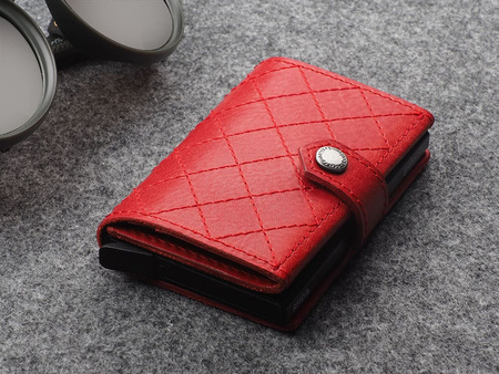 Portfel HIKER - CHIC Decor wykonany z garbowanej skóry Nomad czerowny