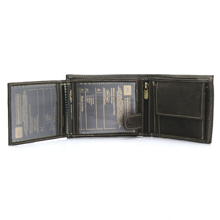 Portfel męski skóra nubuk Wild Tiger - ciemnobrązowy