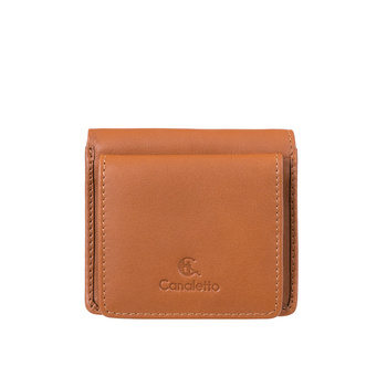Portfel damski Canaletto z naturalnej skóry licowej, camelowy elegancki