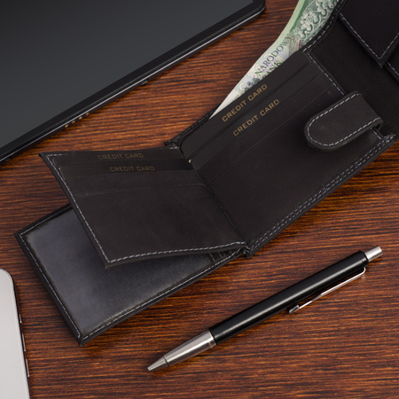 Portfel męski mały Wild Tiger - czarny