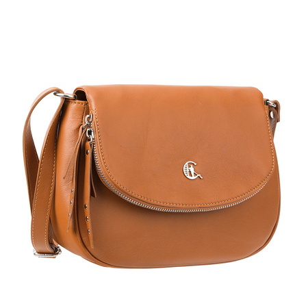 Torebka listonoszka Canaletto ze skóry naturalnej w kolorze koniakowym