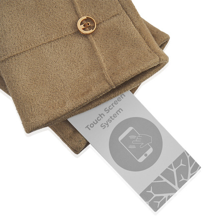 Damskie rękawiczki SUEDE bezowy