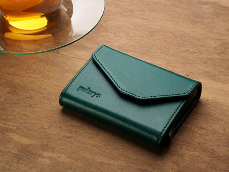 Portfel PORTER Go wykonany z miękkiej w dotyku skóry Italia zielony