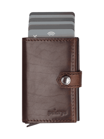 Portfel HIKER wykonany z roślinnie garbowanej skóry Nomad brązowy