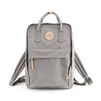 Praktyczny, miejski plecak damski w ciemnoszarym kolorze zawieszony na regulowanych szelkach - Himawari