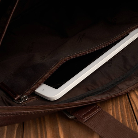 Torba skórzana na laptopa męska brązowa Paolo Peruzzi AL-09-BR