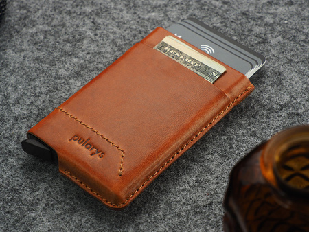 Portfel GOBI Wykonany z roślinnie garbowanej skóry Nomad koniak