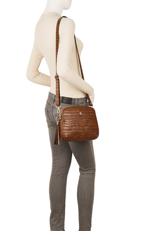 Listonoszka skórzana Canaletto krokodyl w kolorze koniakowym TD808s70