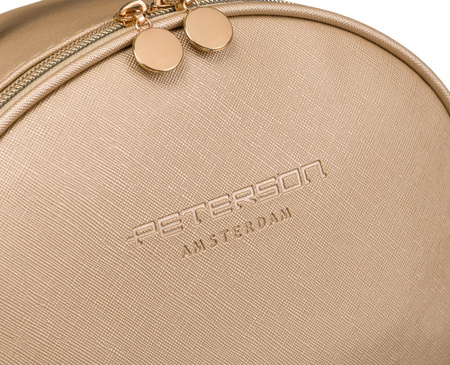 Kosmetyczka kuferek Peterson ze skóry ekologicznej w kolorze złotym