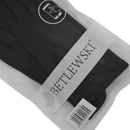 Rękawiczki damskie z guziczkami VELVET czarny