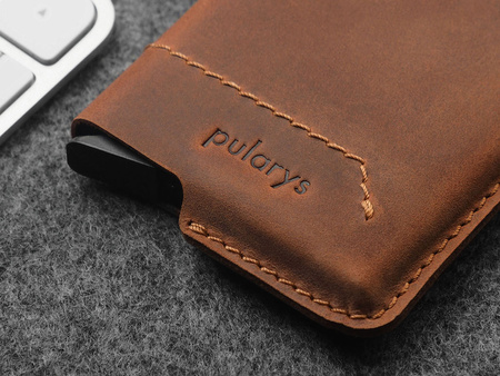 Portfel GOBI wykonany ze woskowanej skóry Hunter koniak