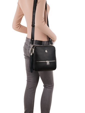 Elegancka torebka listonoszka Canaletto z groszkowanej skóry z detalami