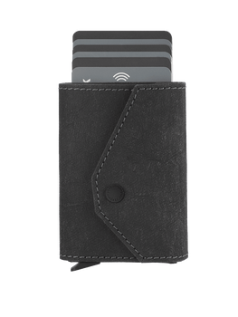 Portfel PORTER Go wykonany z  wodoodpornego papieru Wash Paper czarny