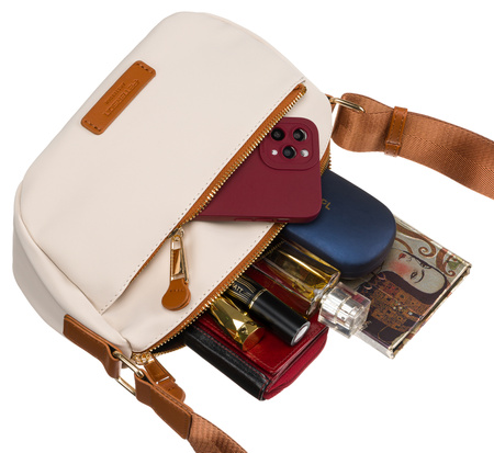 Torebka nylonowa damska Peterson w brązowo-beżowym kolorze