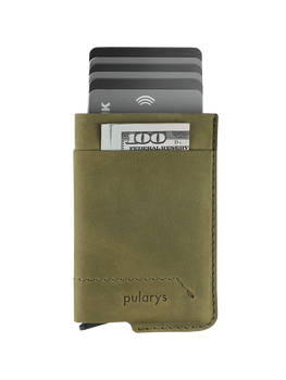 Portfel GOBI wykonany ze woskowanej skóry Hunter oliwkowy