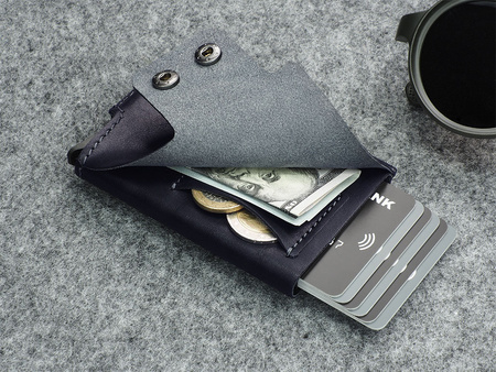 Portfel FUNKY wykonany ze skóry Nomad granatowy