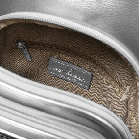 Saszetka damska Peterson srebrna z eko skóry na ramię crossbody