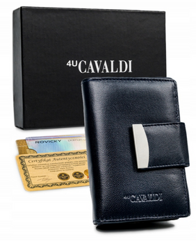 Pionowy, skórzany portfel damski - 4U Cavaldi
