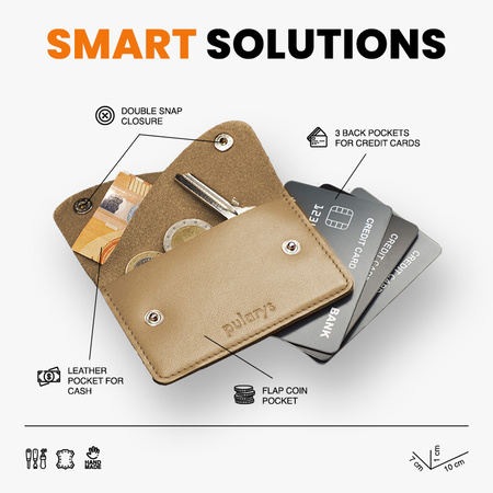 Portfel RETRO wykonany z miękkiej skóry Italia caffe latte