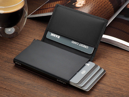 Portfel KANGOO - PEPIT Decor wykonany z delikatnej skóry Italia czarny