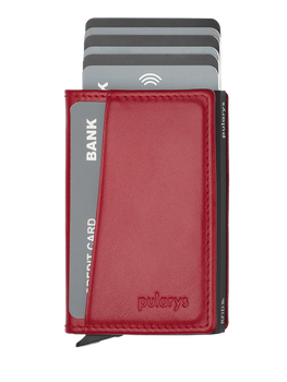 Portfel KANGOO wykonany z delikatnej skóry Italia czerwony