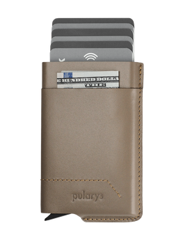 Portfel GOBI wykonany z miękkiej skóry Italia caffe latte