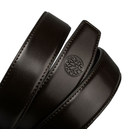 Skórzany pasek męski ELITE ciemny-braz 125-cm