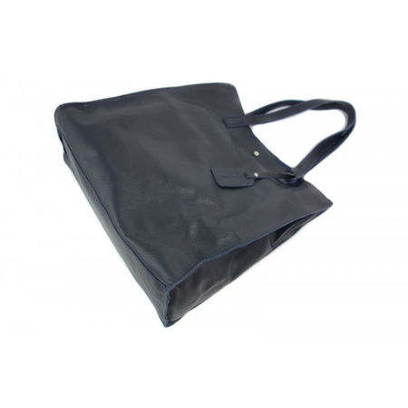 Duży pojemny worek Shopper bag na ramię A4 Vera Pelle Granatowy GL46BS
