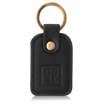 Breloczek do kluczy skórzany czerwony vintage prostokątny Paolo Peruzzi T-86-HBL