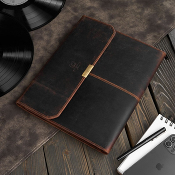 Skórzany brązowy biwuar A4 organizer Paolo Peruzzi T-43-HBR