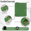 Portfel damski skórzany na suwak zielony RFID Paolo Peruzzi T-139-GB