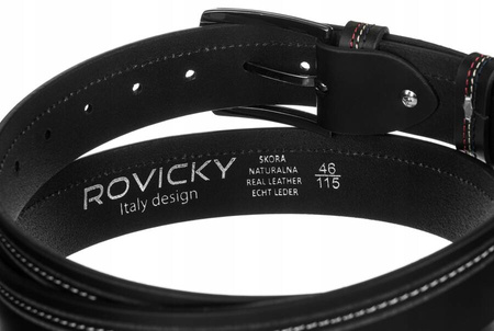 Skórzany, szeroki pasek męski - Rovicky 100