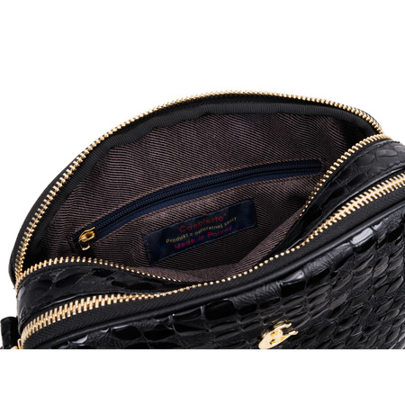 Listonoszka Canaletto z naturalnej skóry w krople i złotymi detalami