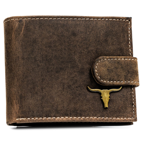 Portfel z naturalnej skóry męski na zatrzask - Buffalo Wild