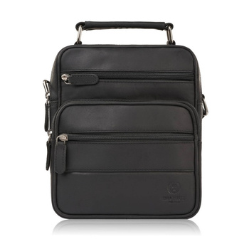 Saszetka męska skórzana Paolo Peruzzi T-128-HBL czarna vintage