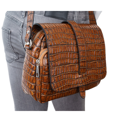 Listonoszka skórzana Canaletto z krokodylim wzorem - elegancja i styl