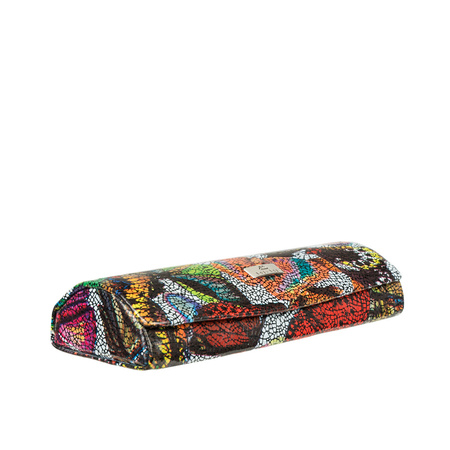 Etui na okulary BajuBaj w kolorowe kwiaty z naturalnej skóry