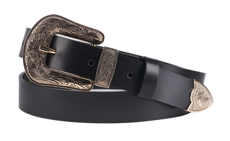 Pasek damski z ozdobną, metalową klamrą - Peterson 110