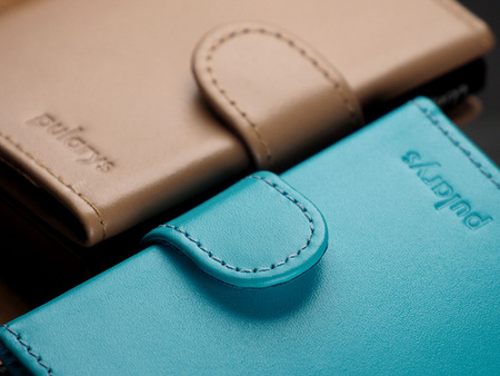 Portfel SOHO Zip wykonany z delikatnej, ekskluzywnej skóry Italia turkusowy