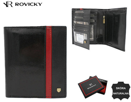 Portfel męski w orientacji pionowej ze skóry naturalnej - Rovicky