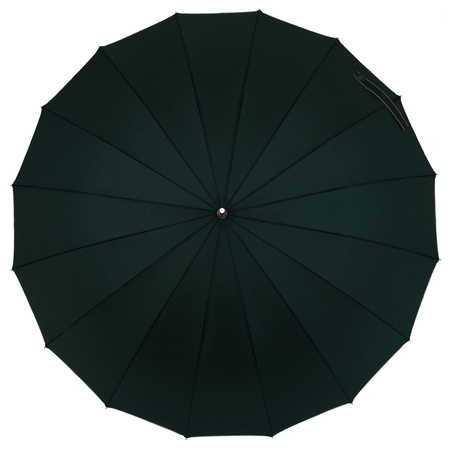Elegancki, zielony parasol z dużą czaszą - Peterson