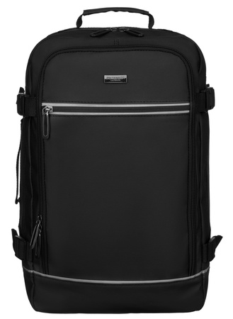 Plecak podróżny czarny z uchwytem na walizkę - Peterson
