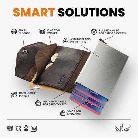 Portfel PORTER Go wykonany z roślinnie garbowanej skóry Nomad brązowy