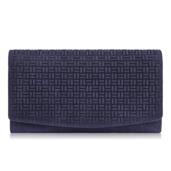 Elegancki portfel damski skórzany vintage w granatowym odcieniu Paolo Peruzzi