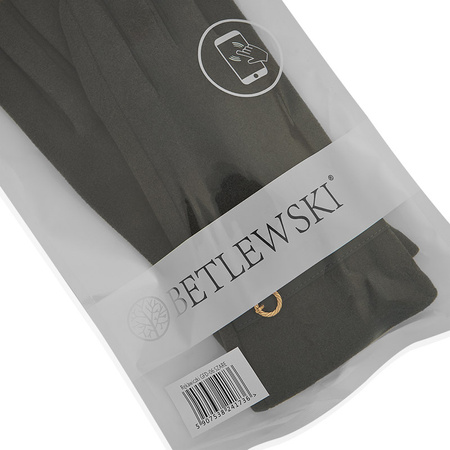 Damskie rękawiczki z paseczkiem VELVET szary