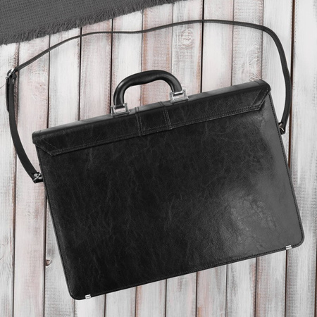 Aktówka męska skórzana do ręki i na ramię elegancka czarna Paolo Peruzzi S-42-BL
