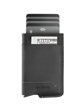 Portfel GOBI wykonany ze woskowanej skóry Hunter czarny