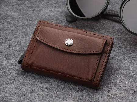 Portfel HIKER Max wykonany z roślinnie garbowanej skóry Nomad brązowy