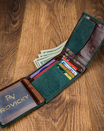 Portfel męski skórzany w zielonym kolorze - Forever Young